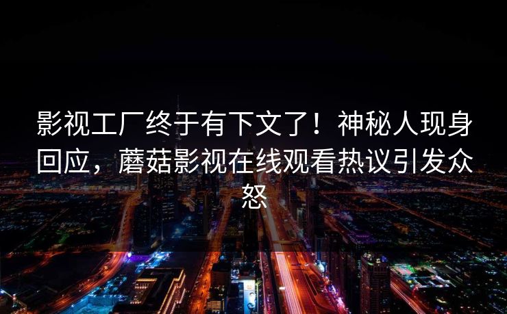 影视工厂终于有下文了！神秘人现身回应，蘑菇影视在线观看热议引发众怒