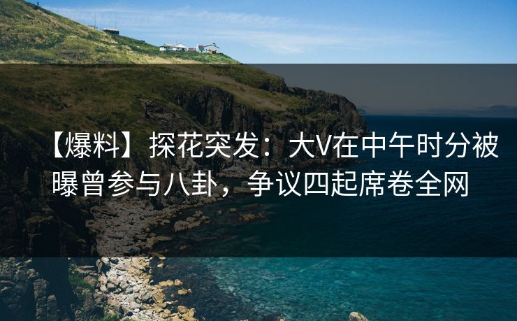 【爆料】探花突发：大V在中午时分被曝曾参与八卦，争议四起席卷全网