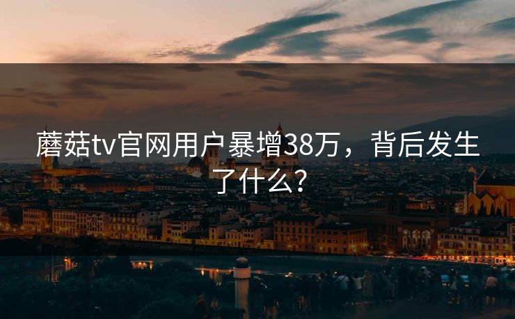 蘑菇tv官网用户暴增38万，背后发生了什么？