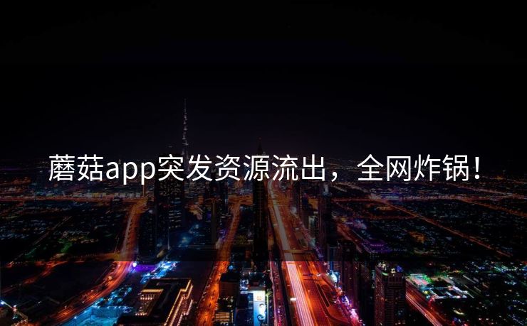 蘑菇app突发资源流出，全网炸锅！