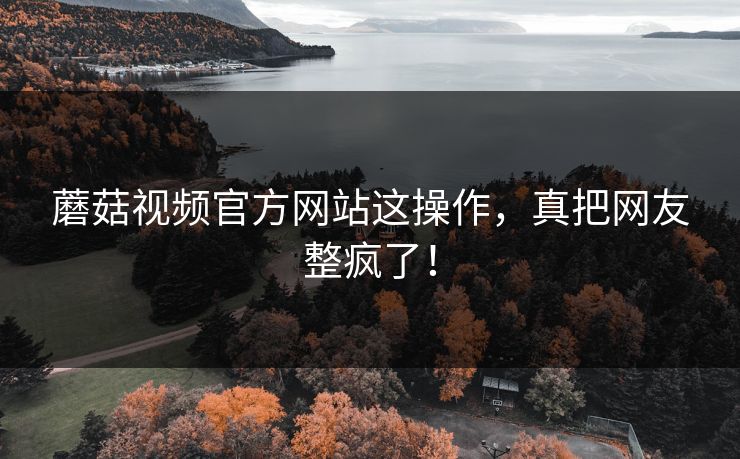 蘑菇视频官方网站这操作，真把网友整疯了！