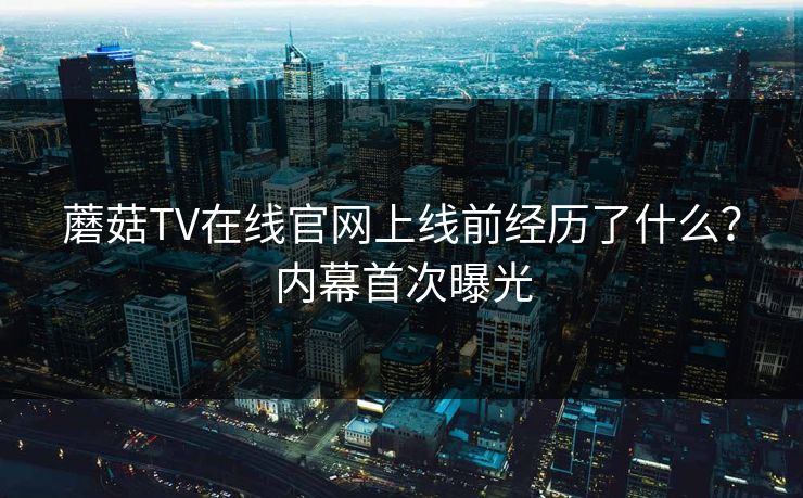 蘑菇TV在线官网上线前经历了什么？内幕首次曝光