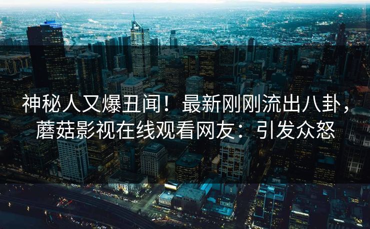 神秘人又爆丑闻！最新刚刚流出八卦，蘑菇影视在线观看网友：引发众怒