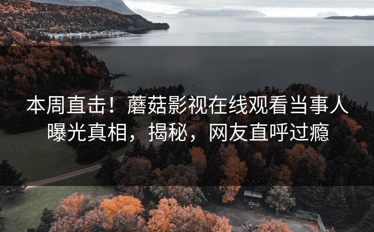 本周直击！蘑菇影视在线观看当事人曝光真相，揭秘，网友直呼过瘾