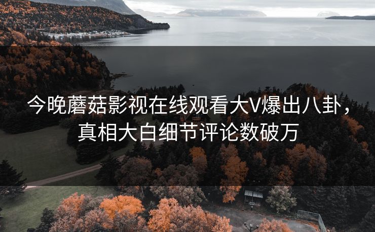今晚蘑菇影视在线观看大V爆出八卦，真相大白细节评论数破万