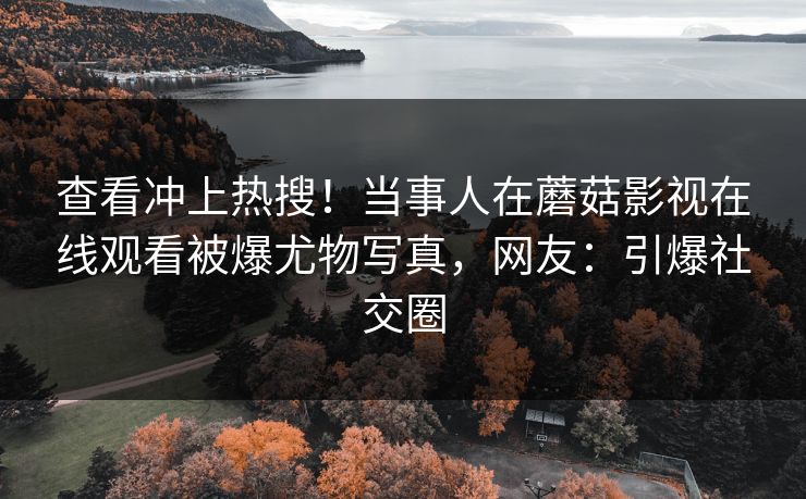 查看冲上热搜！当事人在蘑菇影视在线观看被爆尤物写真，网友：引爆社交圈