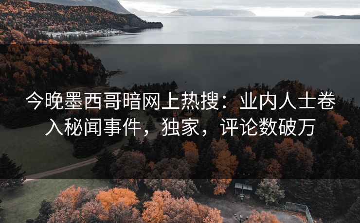 今晚墨西哥暗网上热搜：业内人士卷入秘闻事件，独家，评论数破万