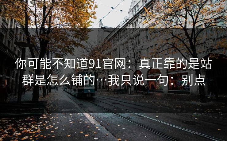 你可能不知道91官网：真正靠的是站群是怎么铺的…我只说一句：别点