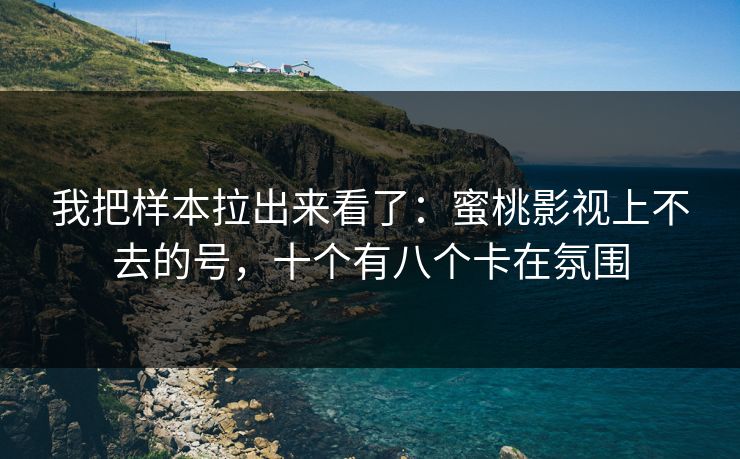 我把样本拉出来看了：蜜桃影视上不去的号，十个有八个卡在氛围